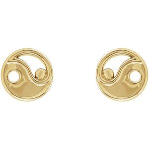 14K Yellow Yin Yang Earrings - BN & CO JEWELRY