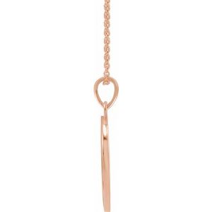 14K Rose Love Engraved Disc 16-18" Necklace - BN & CO JEWELRY