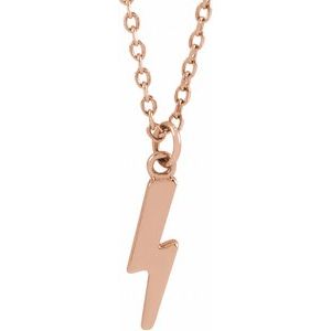 14K Rose Lightning Bolt 16-18" Necklace - BN & CO JEWELRY