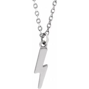 Sterling Silver Lightning Bolt 16-18" Necklace - BN & CO JEWELRY