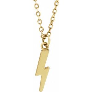 14K Yellow Lightning Bolt 16-18" Necklace - BN & CO JEWELRY