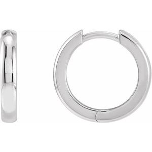 Sterling Silver 15 mm Hinged Huggie Hoop Earrings - BN & CO JEWELRY