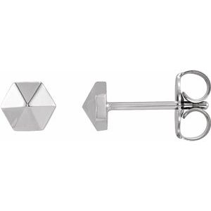 Platinum Hexagon Earrings - BN & CO JEWELRY