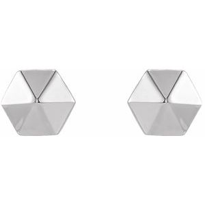 Sterling Silver Hexagon Earrings - BN & CO JEWELRY