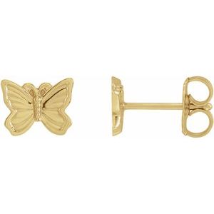 14K Yellow Petite Butterfly Earrings - BN & CO JEWELRY