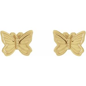 14K Yellow Petite Butterfly Earrings - BN & CO JEWELRY