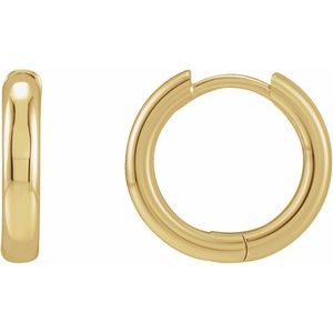 14K Yellow 15 mm Huggie Earrings - BN & CO JEWELRY