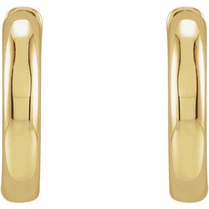 14K Yellow 15 mm Huggie Earrings - BN & CO JEWELRY