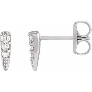 14K White .07 CTW Natural Diamond Spike Earrings - BN & CO JEWELRY