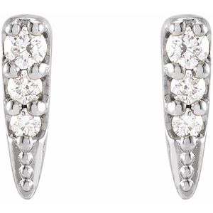 14K White .07 CTW Natural Diamond Spike Earrings - BN & CO JEWELRY