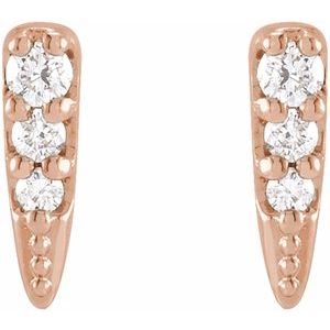 14K Rose .07 CTW Natural Diamond Spike Earrings - BN & CO JEWELRY