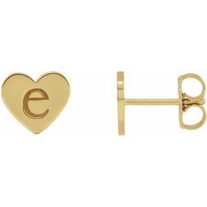 14K Yellow Engravable Heart Earrings - BN & CO JEWELRY