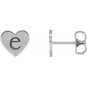 14K White Engravable Heart Earrings - BN & CO JEWELRY