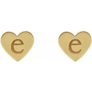 14K Yellow Engravable Heart Earrings - BN & CO JEWELRY