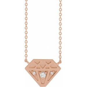 14K Rose .07 CTW Natural Diamond 16" Necklace - BN & CO JEWELRY