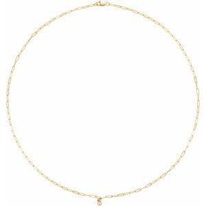 14K Yellow 1/10 CT Natural Diamond Micro Bezel-Set 18" Necklace - BN & CO JEWELRY