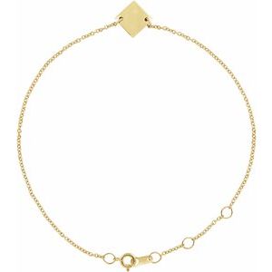 14K Yellow Engravable Geometric 6 1/2-7 1/2" Bracelet - BN & CO JEWELRY