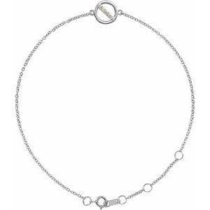 14K White .03 CTW Natural Diamond Circle 6 1/2-7 1/2" Bracelet - BN & CO JEWELRY