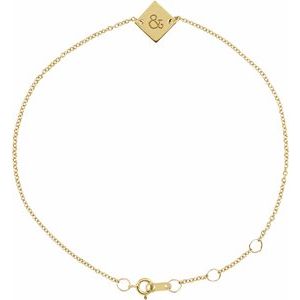 14K Yellow Engravable Geometric 6 1/2-7 1/2" Bracelet - BN & CO JEWELRY