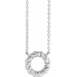 Sterling Silver 9.4 mm Rope Circle 18" Necklace - BN & CO JEWELRY