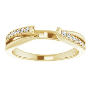 14K Yellow 1/6 CTW Natural Diamond French-Set Cathedral Peg Shank - BN & CO JEWELRY