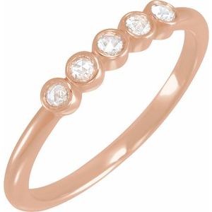 14K Rose 1/10 CTW Rose-Cut Natural Diamond Stackable Ring - BN & CO JEWELRY