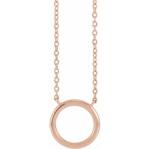 14K Rose Circle 18" Necklace - BN & CO JEWELRY