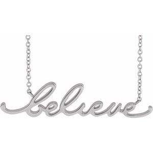 14K White Believe 18" Necklace - BN & CO JEWELRY