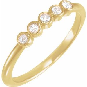 14K Yellow 1/10 CTW Rose-Cut Natural Diamond Stackable Ring - BN & CO JEWELRY