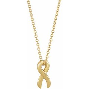 14K Yellow Survivor Ribbon 16-18" Necklace - BN & CO JEWELRY