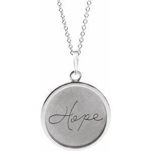 Sterling Silver Hope Engraved Disc 16-18" Necklace - BN & CO JEWELRY