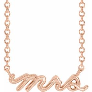 14K Rose Mrs 16" Necklace - BN & CO JEWELRY
