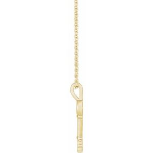 14K Yellow 20x6.5 mm Key 16-18" Necklace - BN & CO JEWELRY