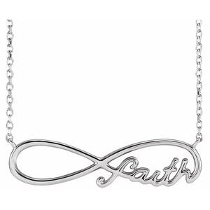 14K White Faith Infinity 18" Necklace - BN & CO JEWELRY