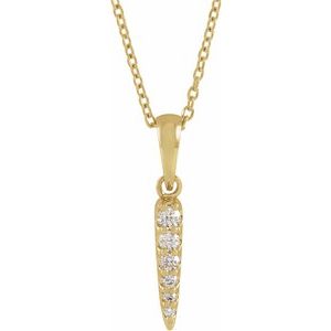 14K Yellow 1/10 CTW Natural Diamond Spike 16-18" Necklace - BN & CO JEWELRY
