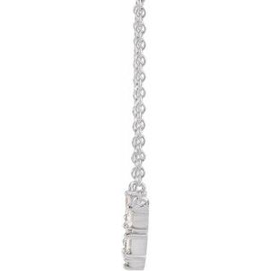 14K White 1/6 CTW Natural Diamond V 18" Necklace - BN & CO JEWELRY