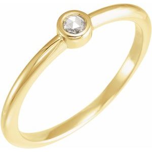 14K Yellow .06 CT Rose-Cut Natural Diamond Stackable Ring - BN & CO JEWELRY