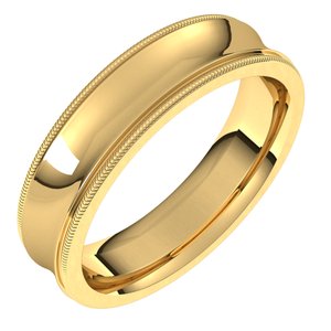 14K Yellow 5 mm Milgrain Concave Comfort Fit Band Size 10 - BN & CO JEWELRY