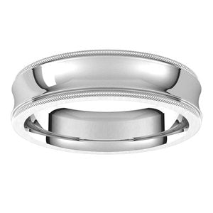 14K White 5 mm Milgrain Concave Comfort Fit Band Size 11 - BN & CO JEWELRY