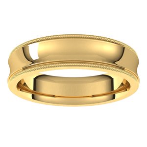 14K Yellow 5 mm Milgrain Concave Comfort Fit Band Size 10 - BN & CO JEWELRY