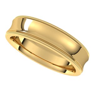 14K Yellow 5 mm Milgrain Concave Comfort Fit Band Size 10 - BN & CO JEWELRY