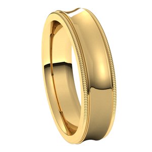 14K Yellow 5 mm Milgrain Concave Comfort Fit Band Size 10 - BN & CO JEWELRY