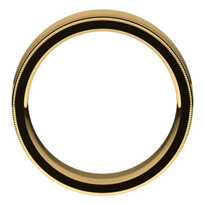14K Yellow 7 mm Milgrain Concave Comfort Fit Band - BN & CO JEWELRY