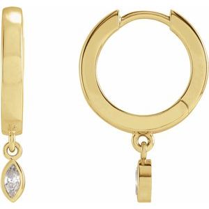 14K Yellow 1/8 CTW Natural Diamond Hinged Hoop Earrings - BN & CO JEWELRY