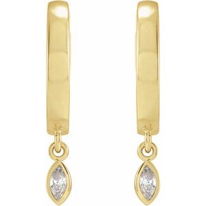 14K Yellow 1/8 CTW Natural Diamond Hinged Hoop Earrings - BN & CO JEWELRY