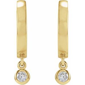 14K Yellow 1/5 CTW Natural Diamond Hinged Hoop Earrings - BN & CO JEWELRY