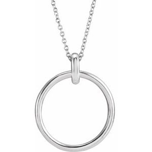 Sterling Silver Circle 20" Necklace - BN & CO JEWELRY