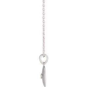 14K White .015 CT Natural Diamond Sand Dollar 16-18" Necklace - BN & CO JEWELRY