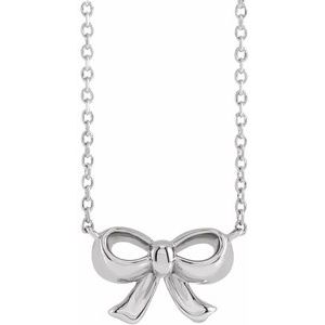 Sterling Silver Bow 16" Necklace - BN & CO JEWELRY