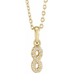 14K Yellow .03 CTW Natural Diamond Petite Infinity 16-18" Necklace - BN & CO JEWELRY